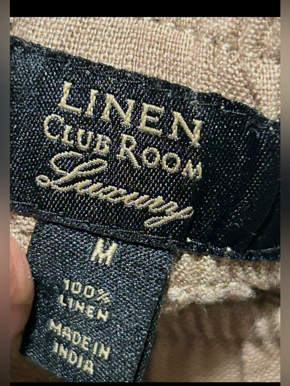 Club Room Luxury 100% Linen Pants in Safari Tan , size M